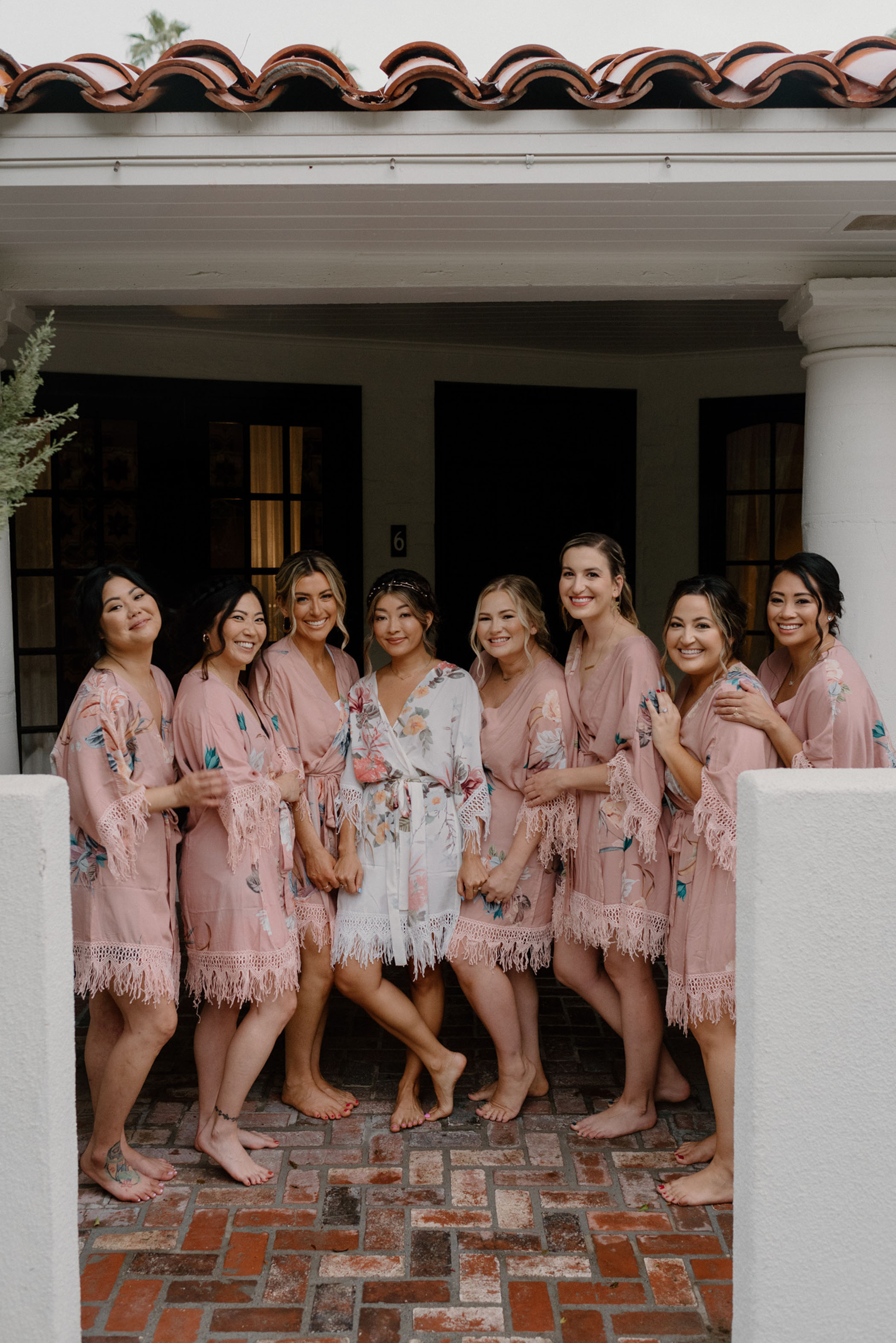 Colorful and Vibrant Palm Springs Wedding Bridesmaids Robes