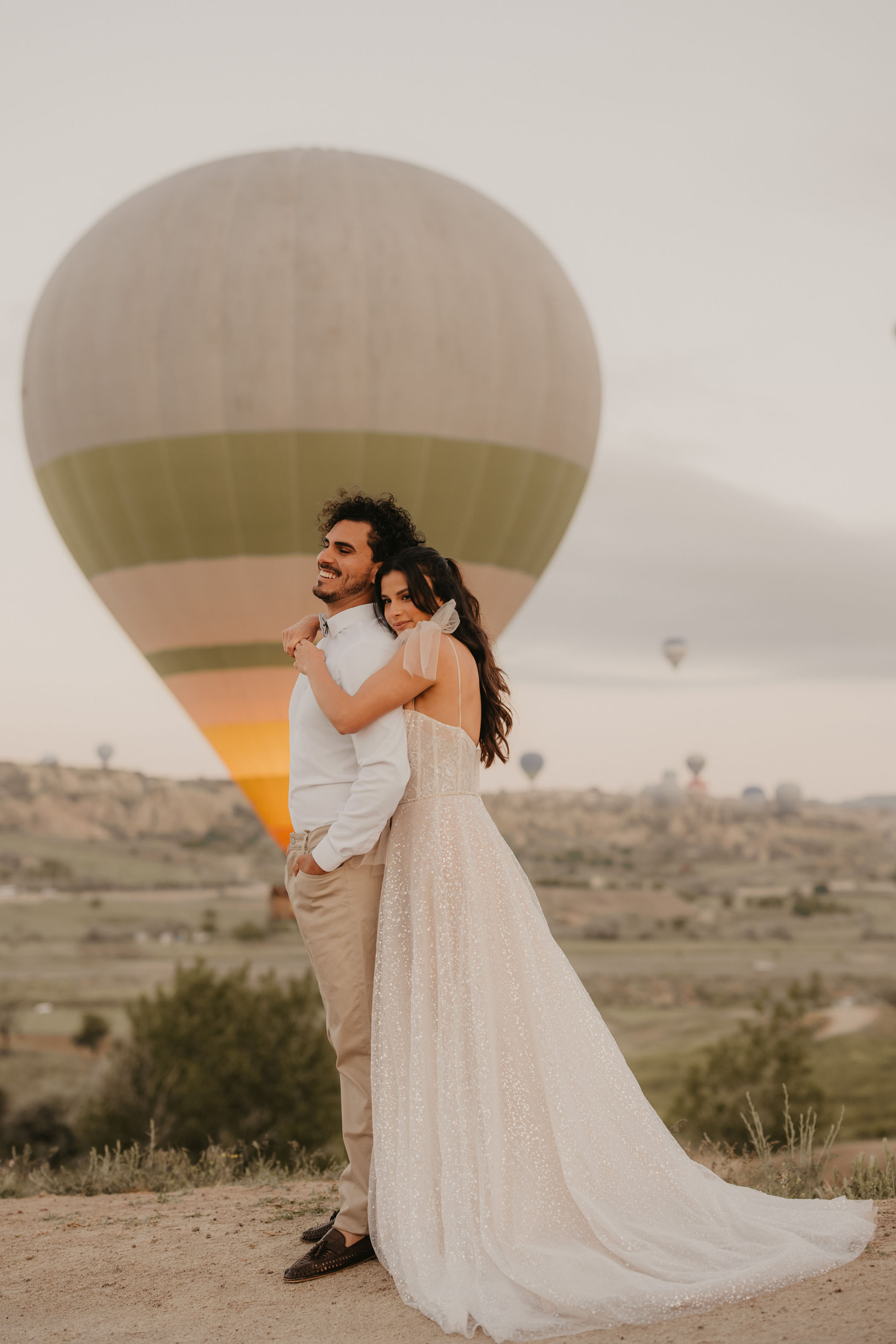 Elopement Love in Cappadocia Turkey Hot Air Balloons Berta Dress