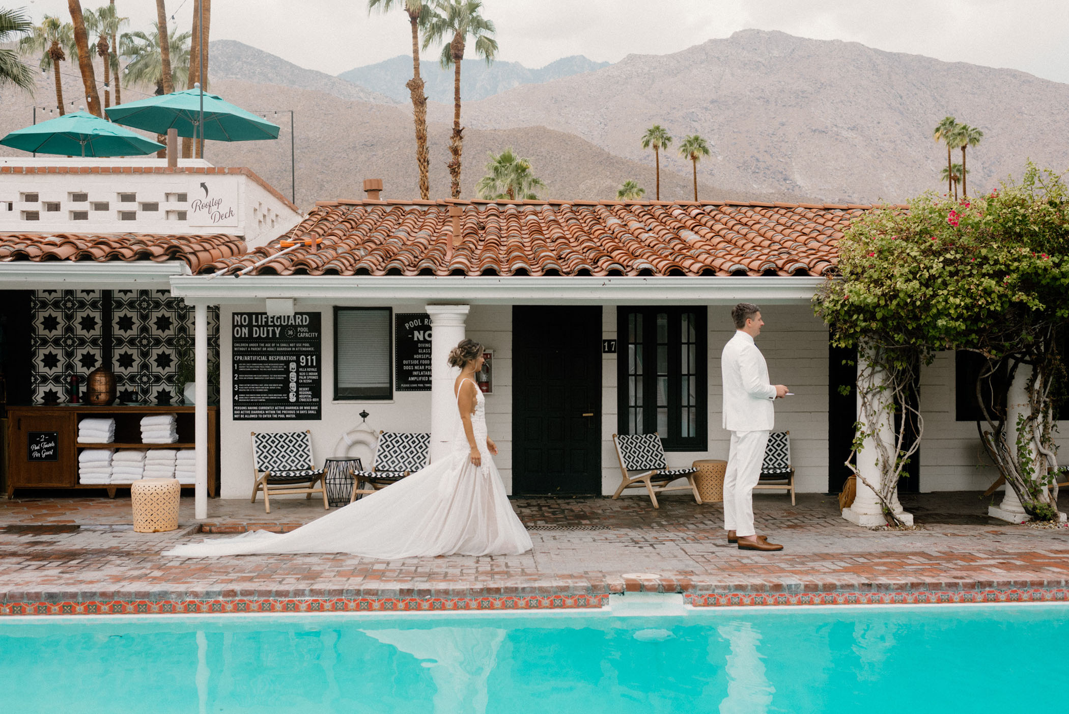 Colorful and Vibrant Palm Springs Wedding First Look