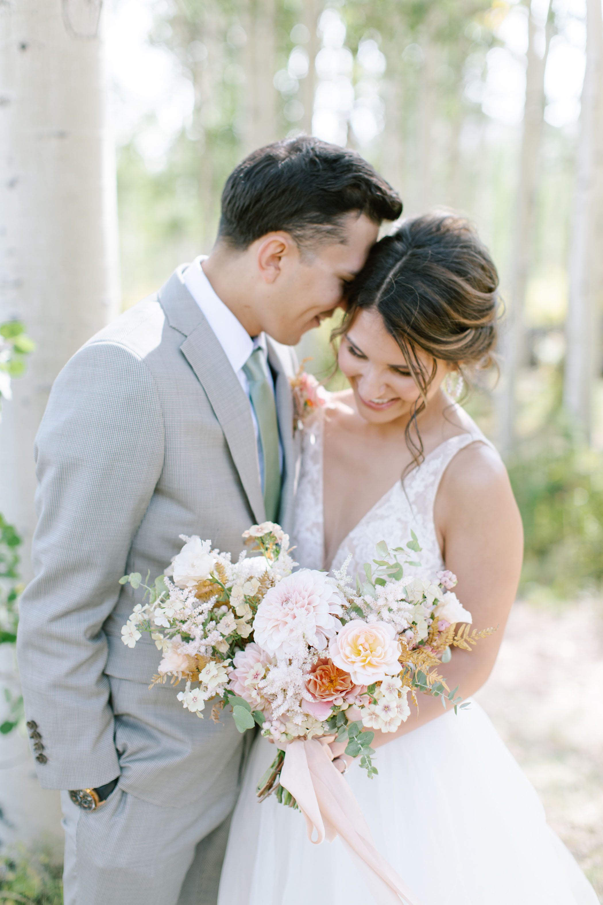 Intimate Wedding Among the Aspens First Look