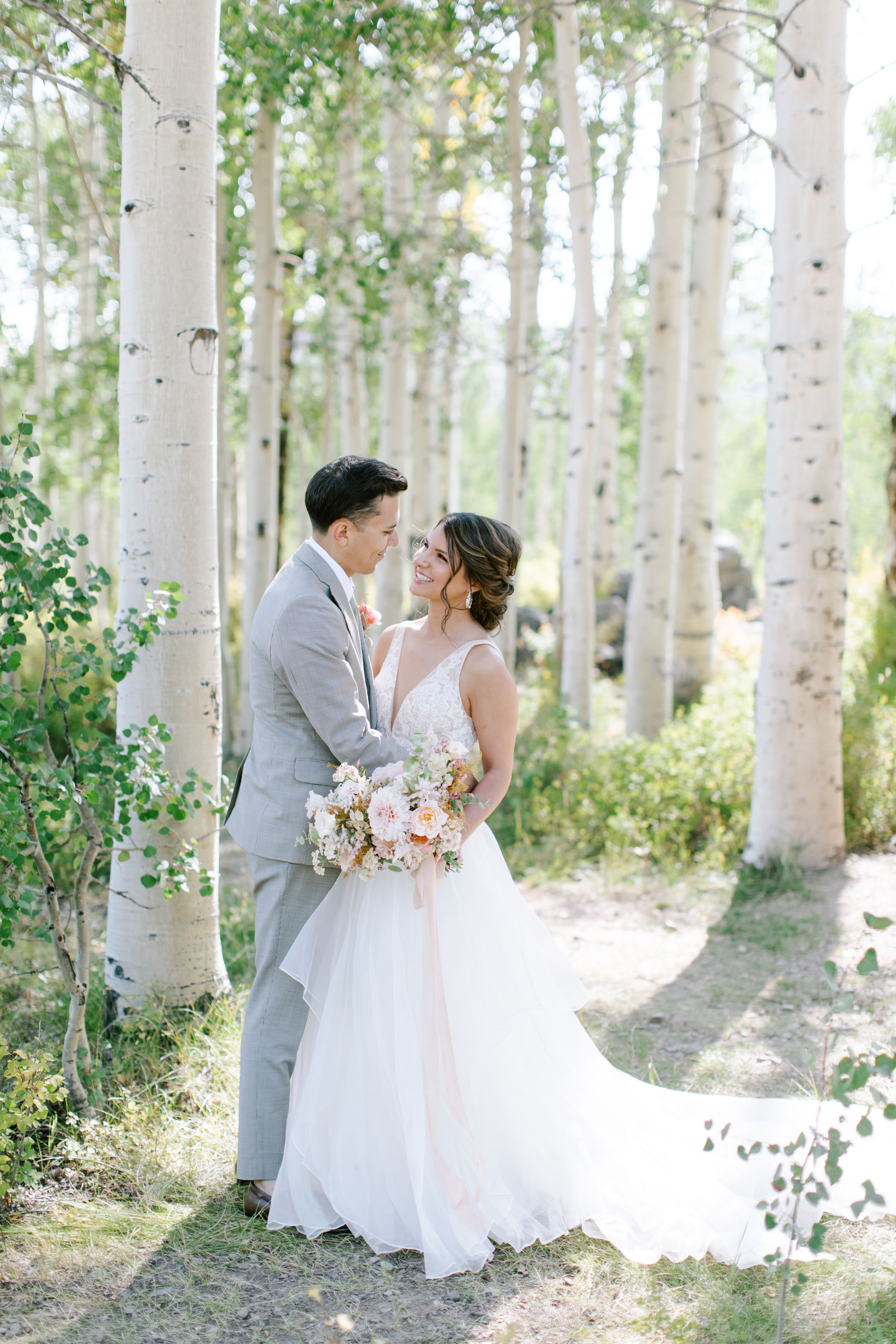 Intimate Wedding Among the Aspens First Look