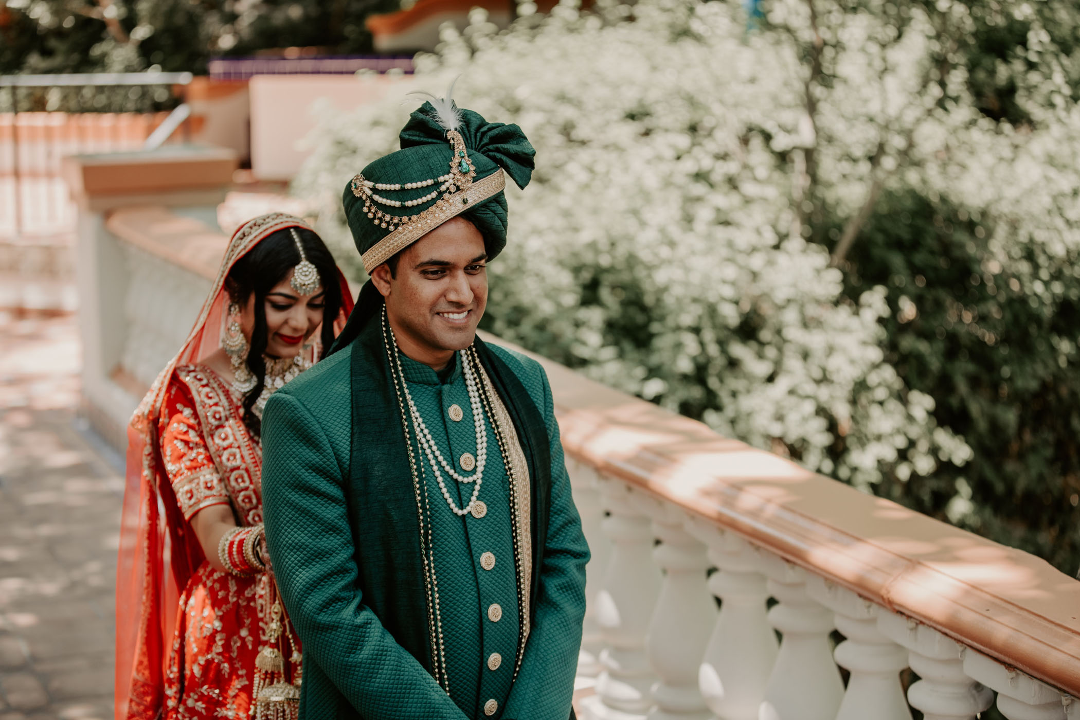 Boho Glam Inspired Indian Wedding First Look