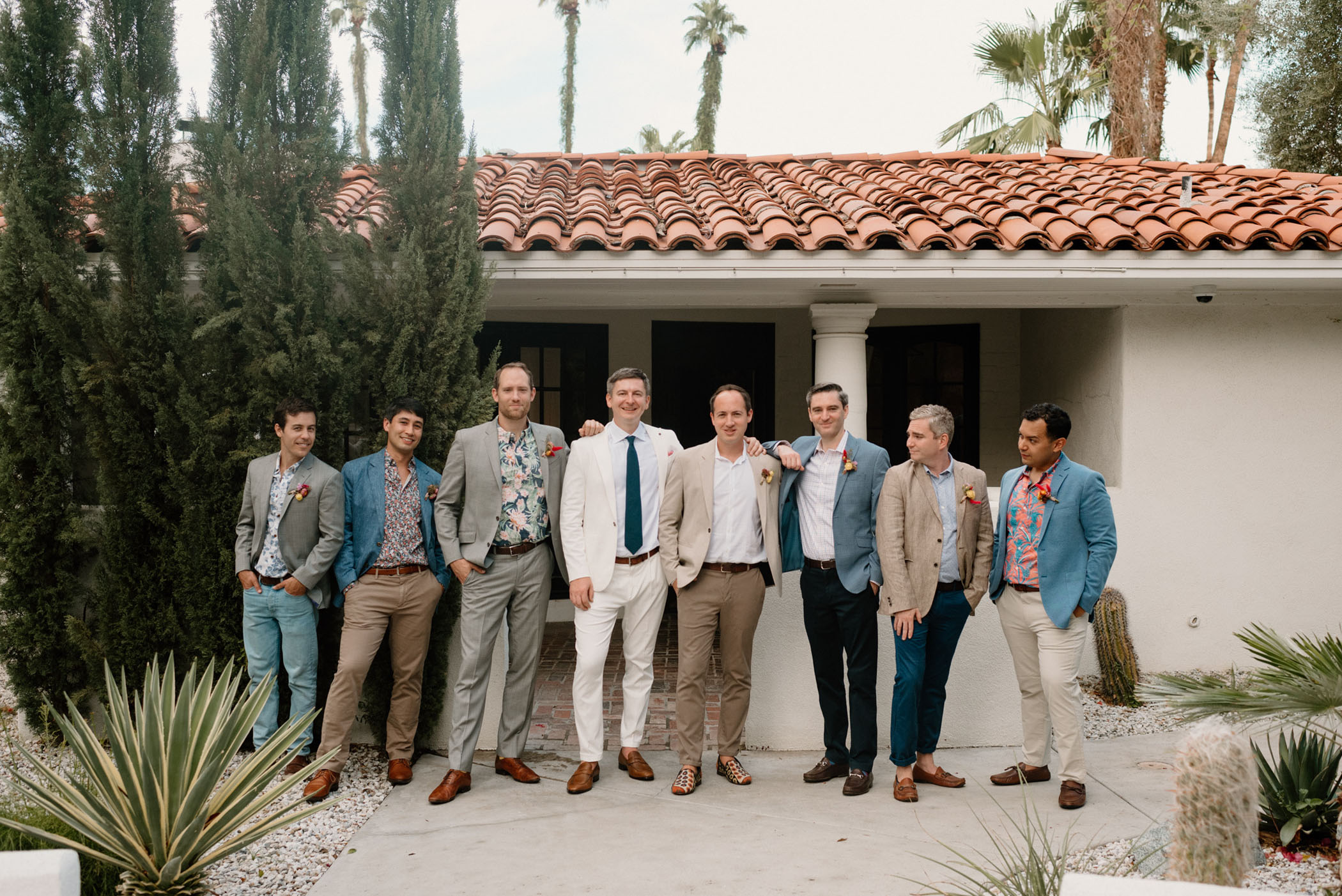 Colorful and Vibrant Palm Springs WeddingColorful and Vibrant Palm Springs Wedding Groomsmen