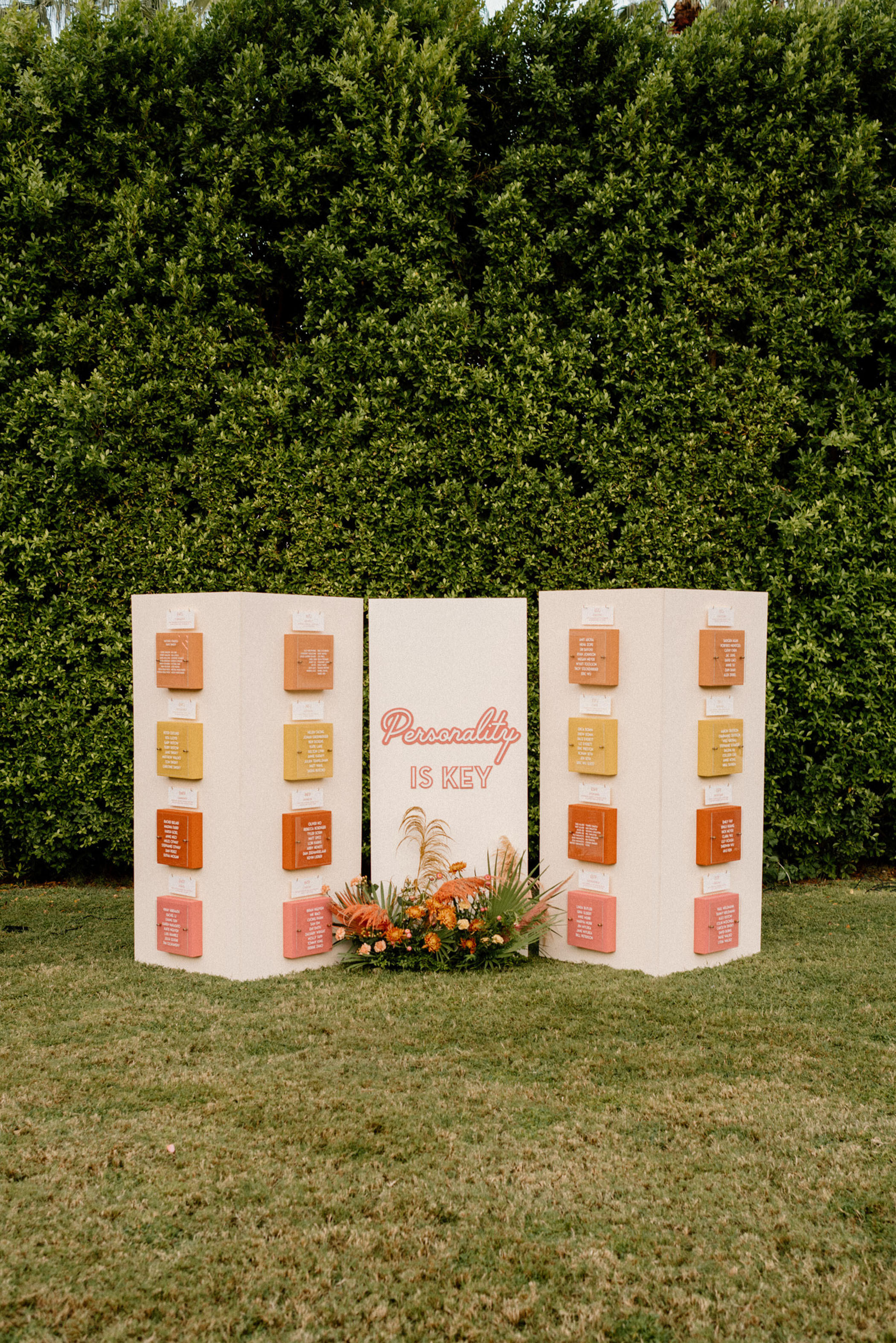 Colorful and Vibrant Palm Springs Wedding Seating Chart