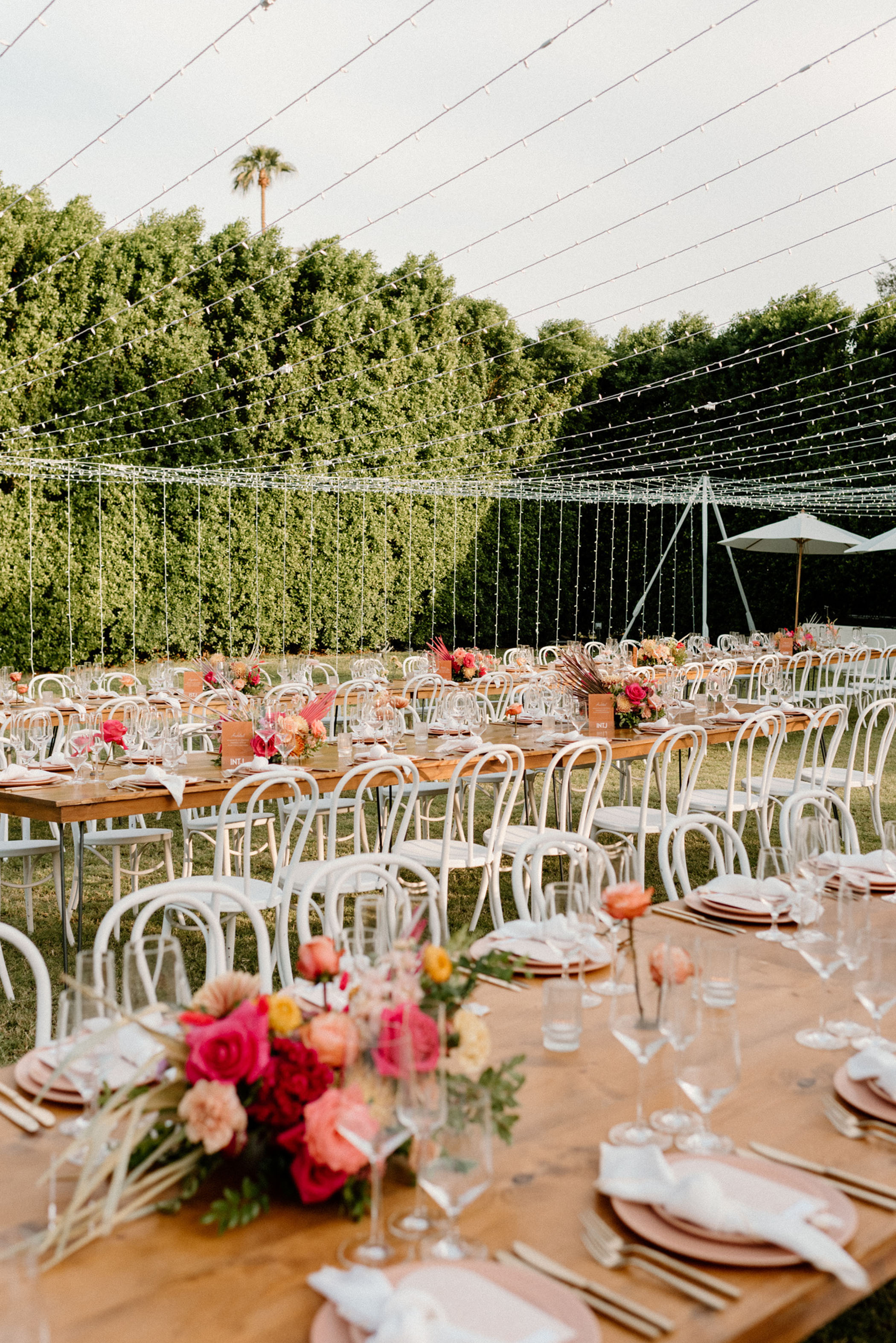 Colorful and Vibrant Palm Springs Wedding Reception Decor