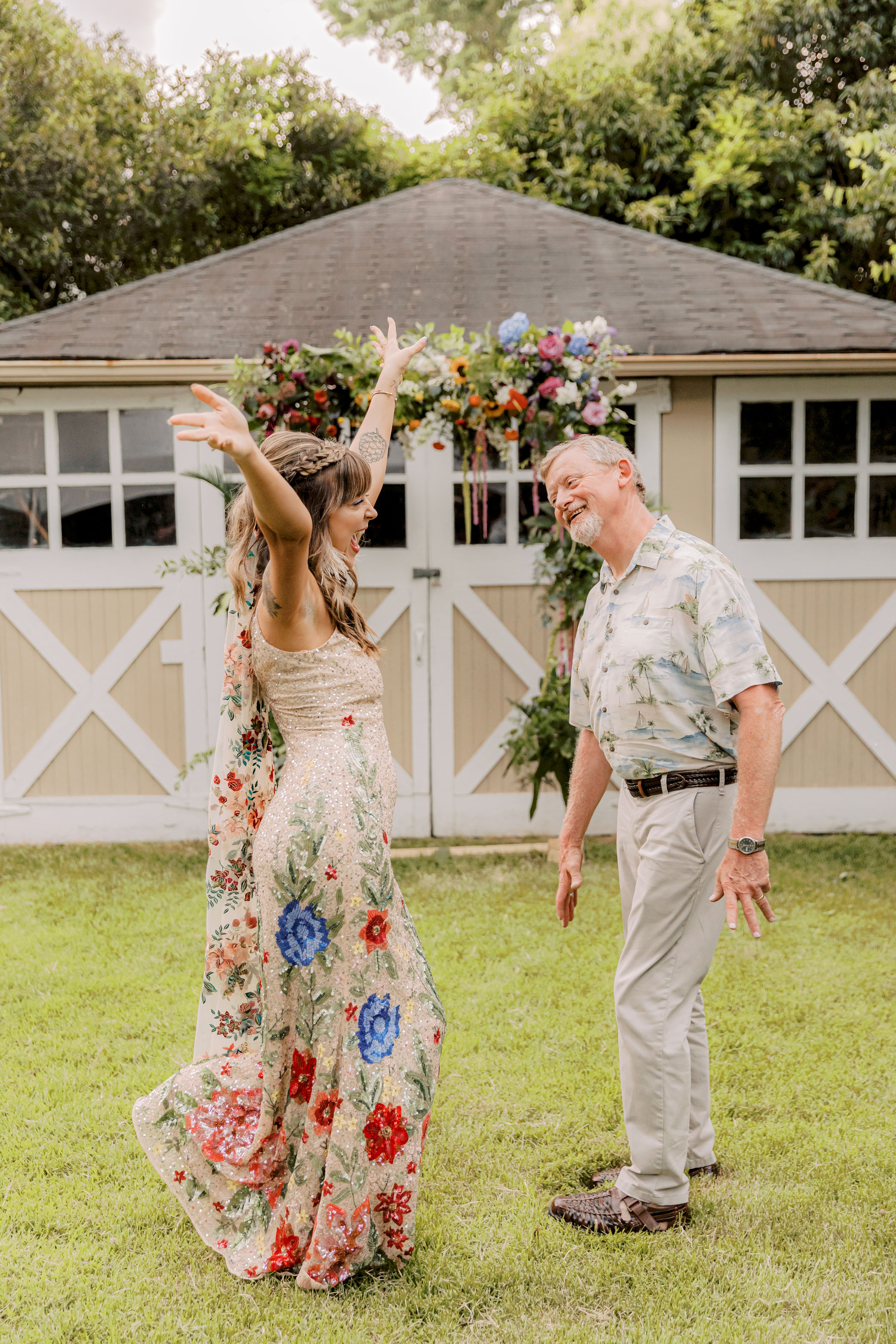 Our Big Fat Rainbow Jewish Wedding First Look with Dad