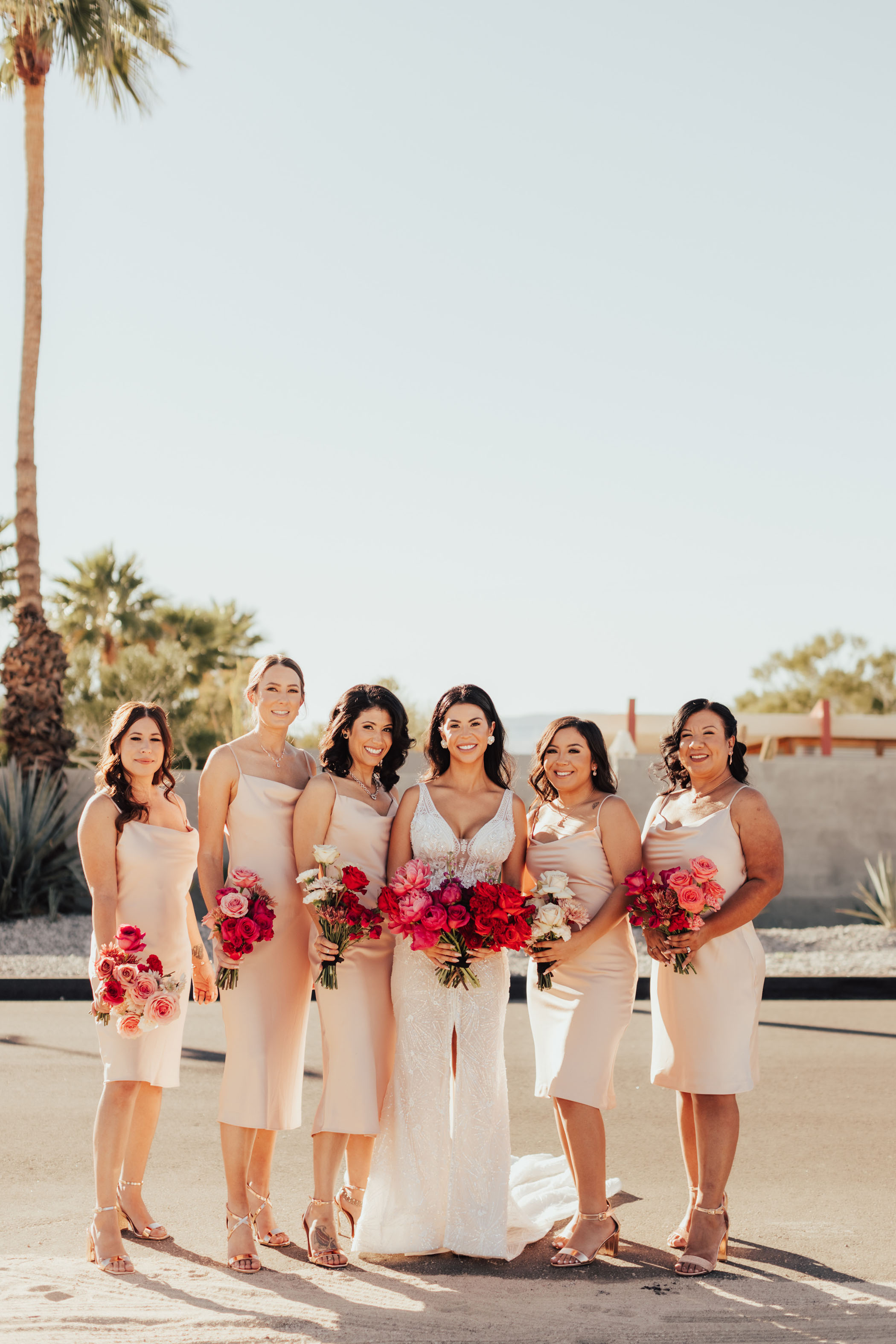 Glam Pink and Red Palm Springs Wedding