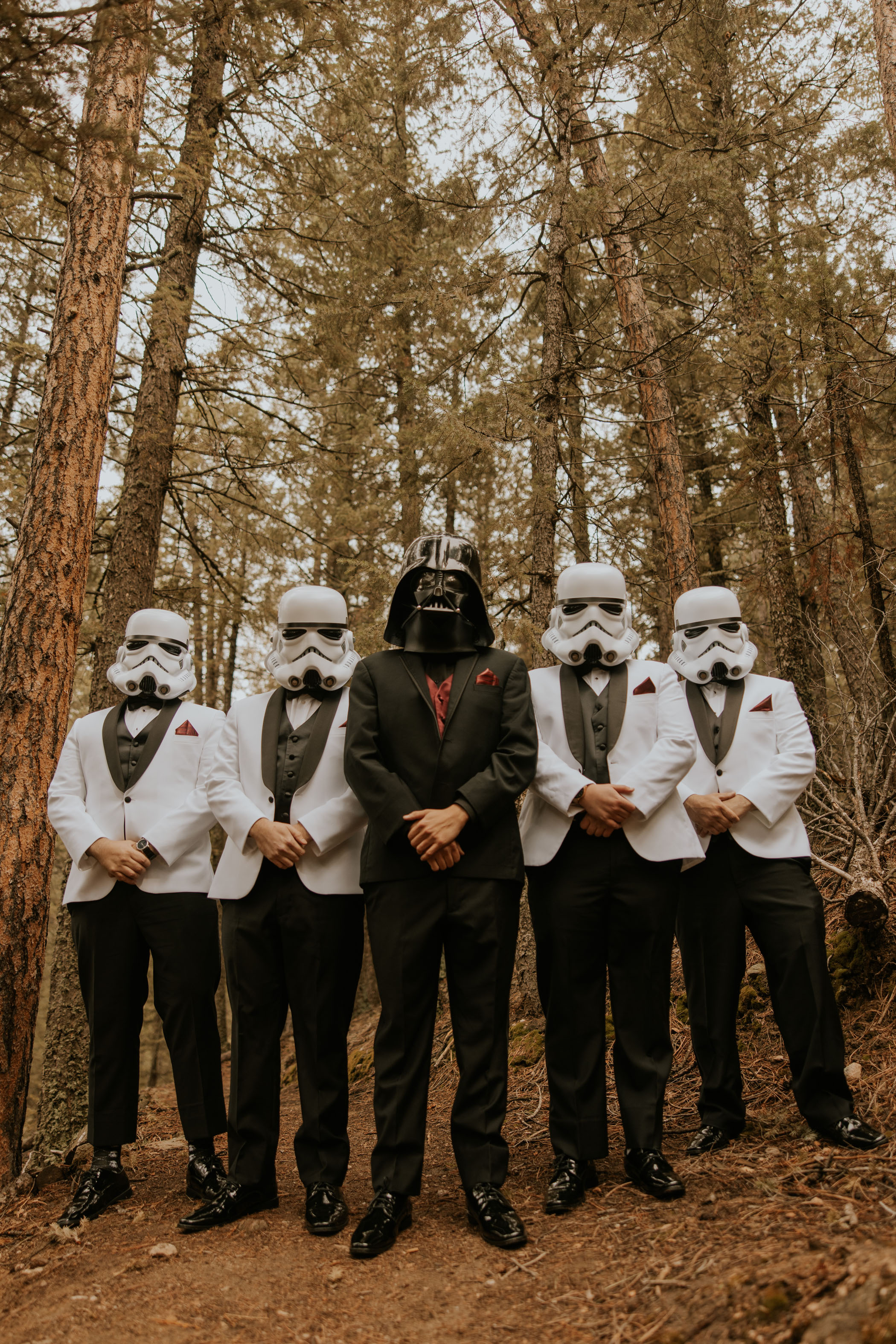 Romantic Star Wars Wedding in Evergreen Colorado Groomsmen
