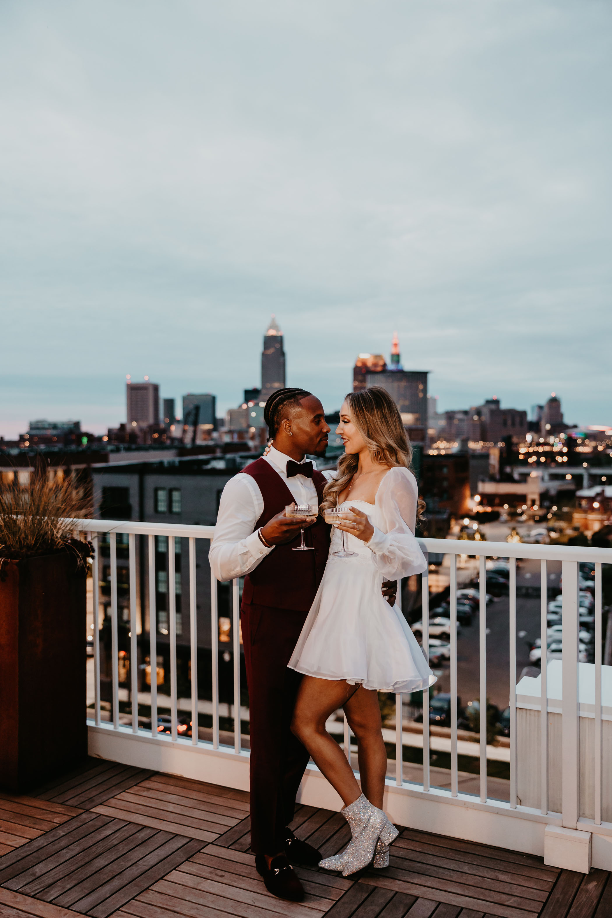 Chic Modern Rooftop Wedding Cleveland