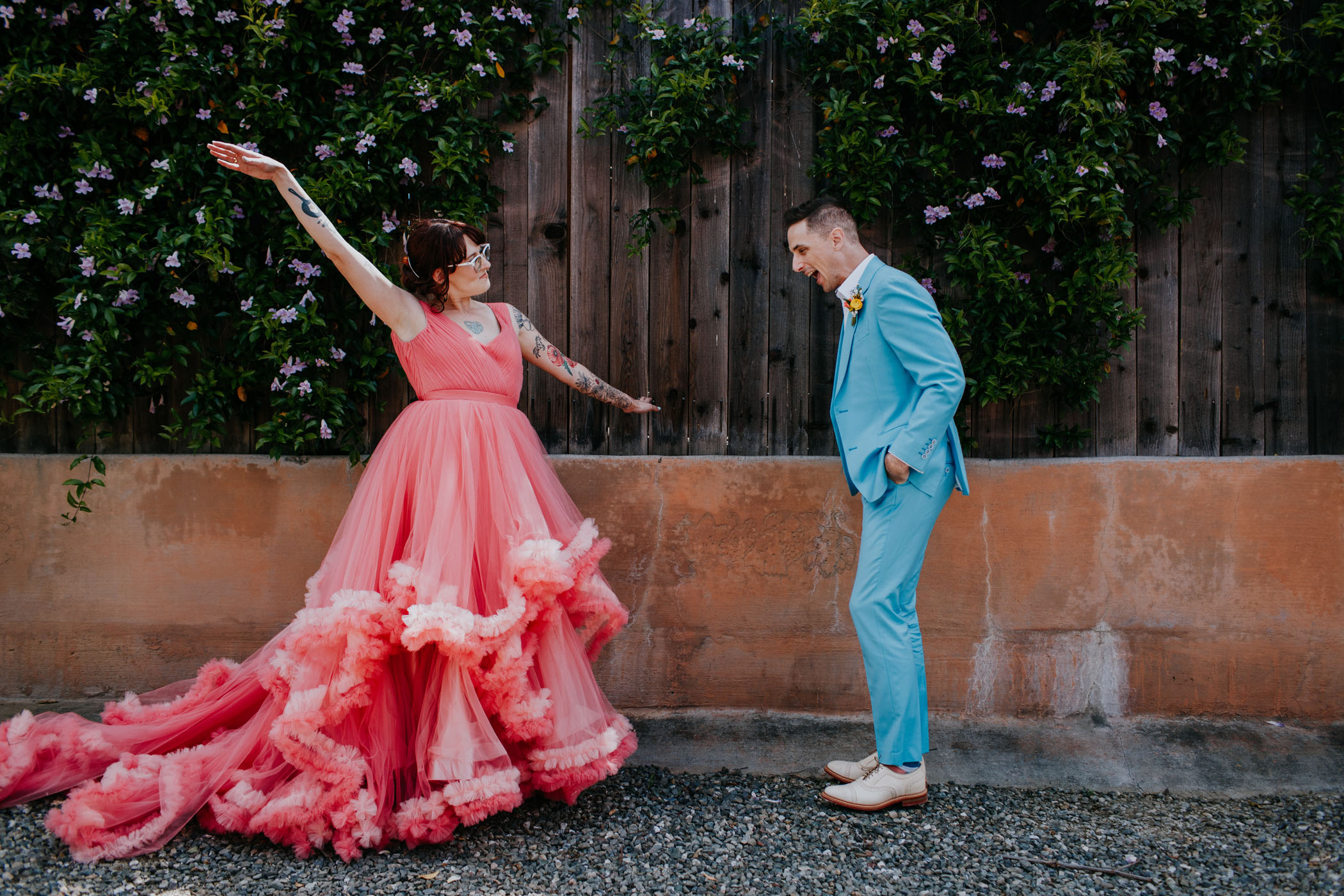 California Wedding With Cotton Candy Colors and a Bounce House