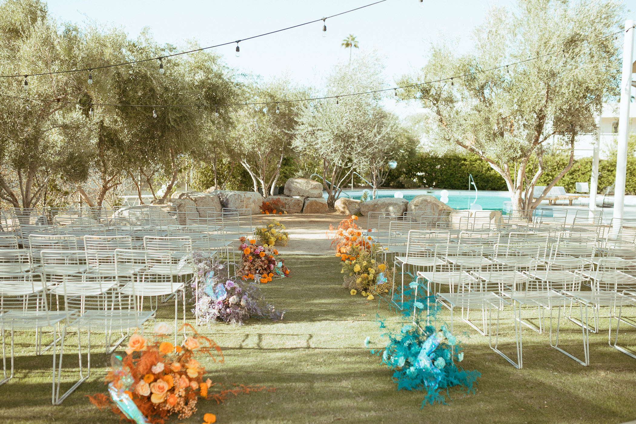 Becca & Nils: Colorful, Funky Palm Springs Party