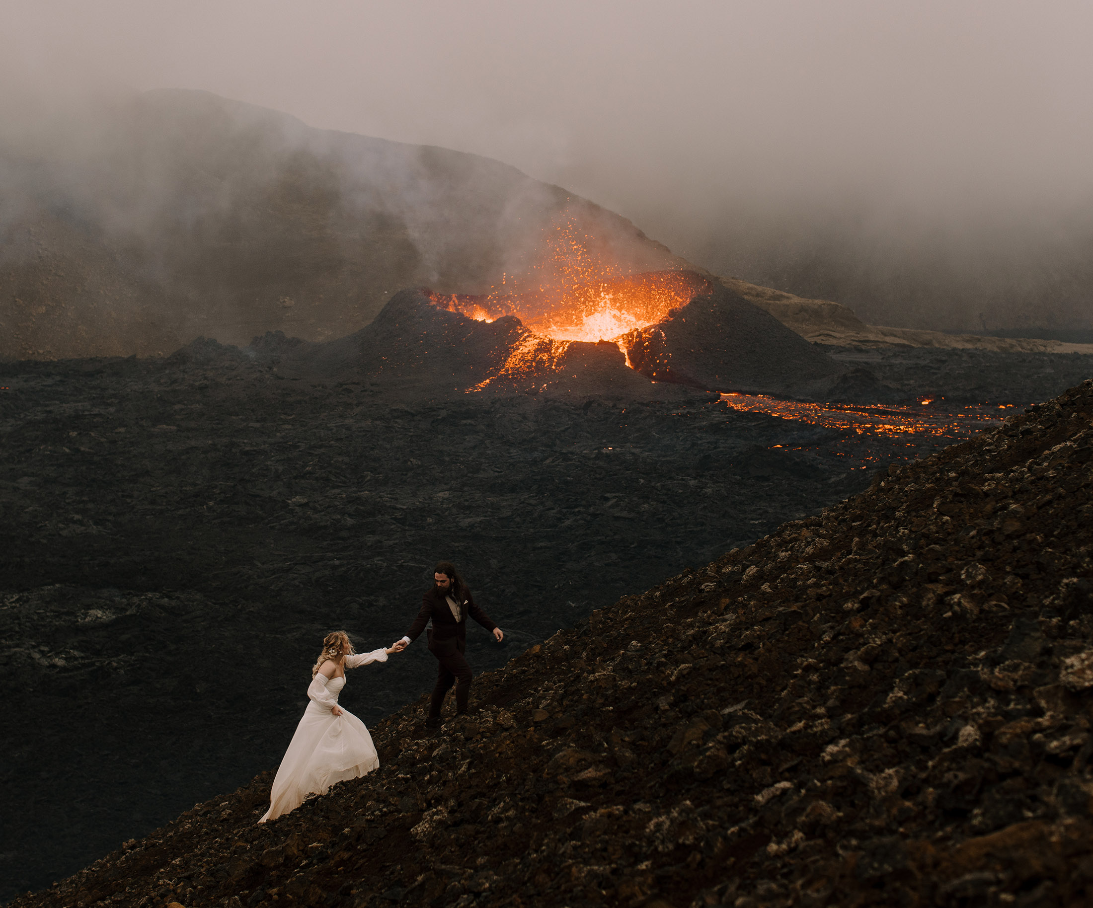 Couple Marries on the Edge of an Erupting Volcano!