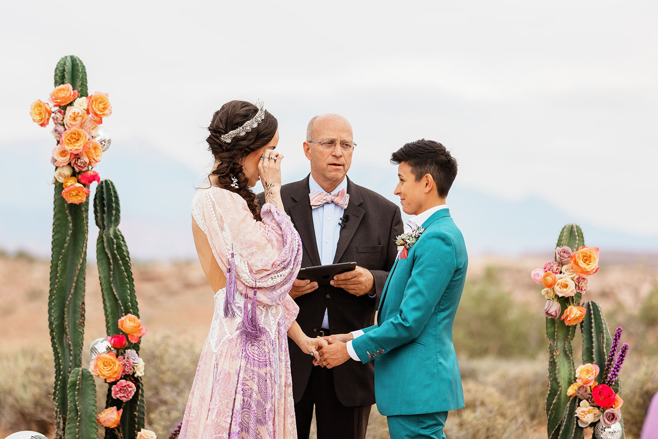 Epic Vibrant LGBTQ Glamping Wedding in Moab