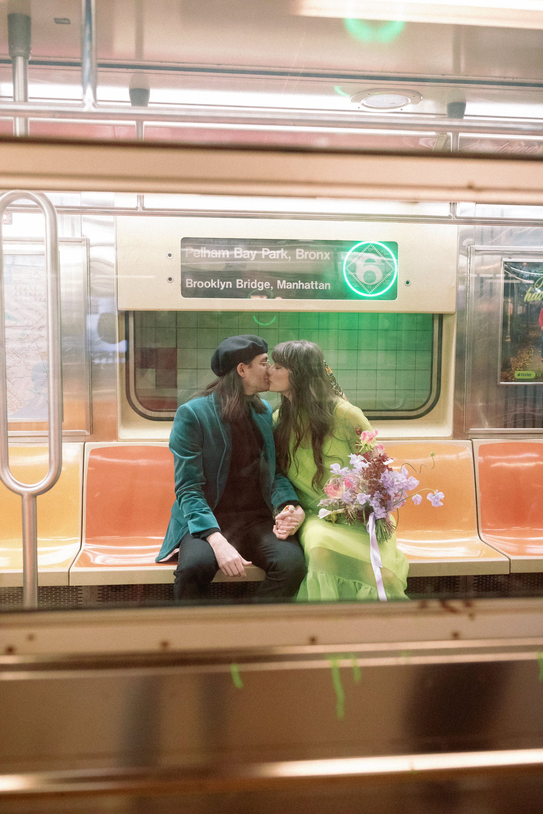 Technicolor Maximalist NYC Elopement Inspiration with Lime Green Dress
