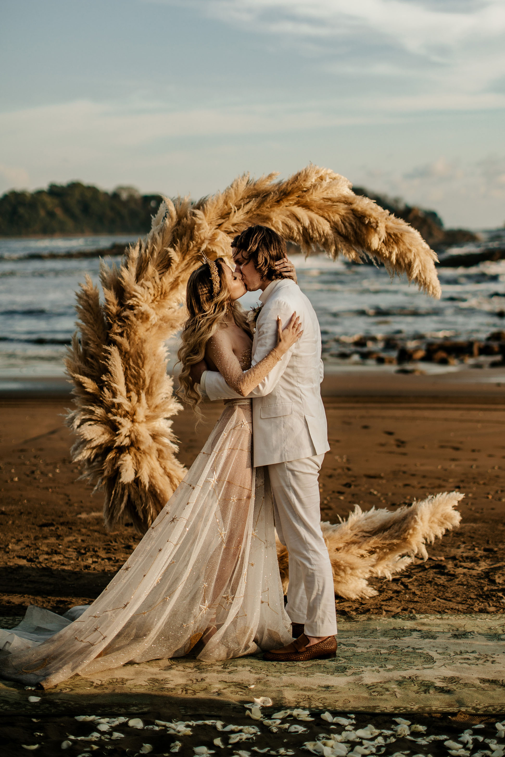 Eclipse Themed Boho Beach Wedding in Costa Rica