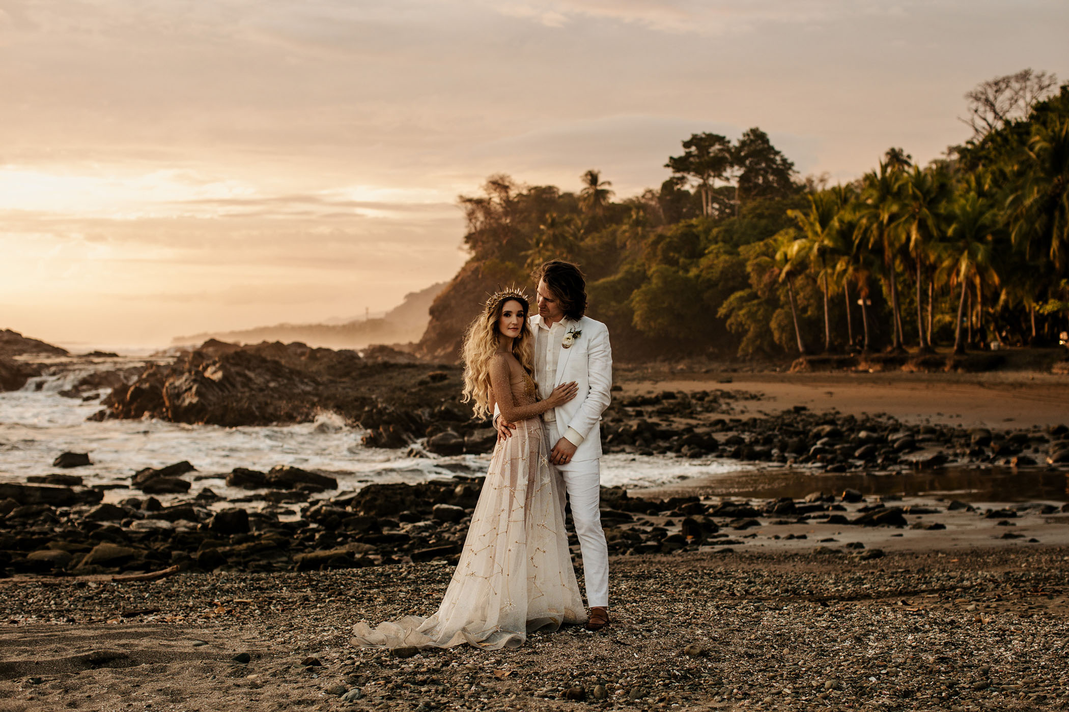 Eclipse Themed Boho Beach Wedding in Costa Rica