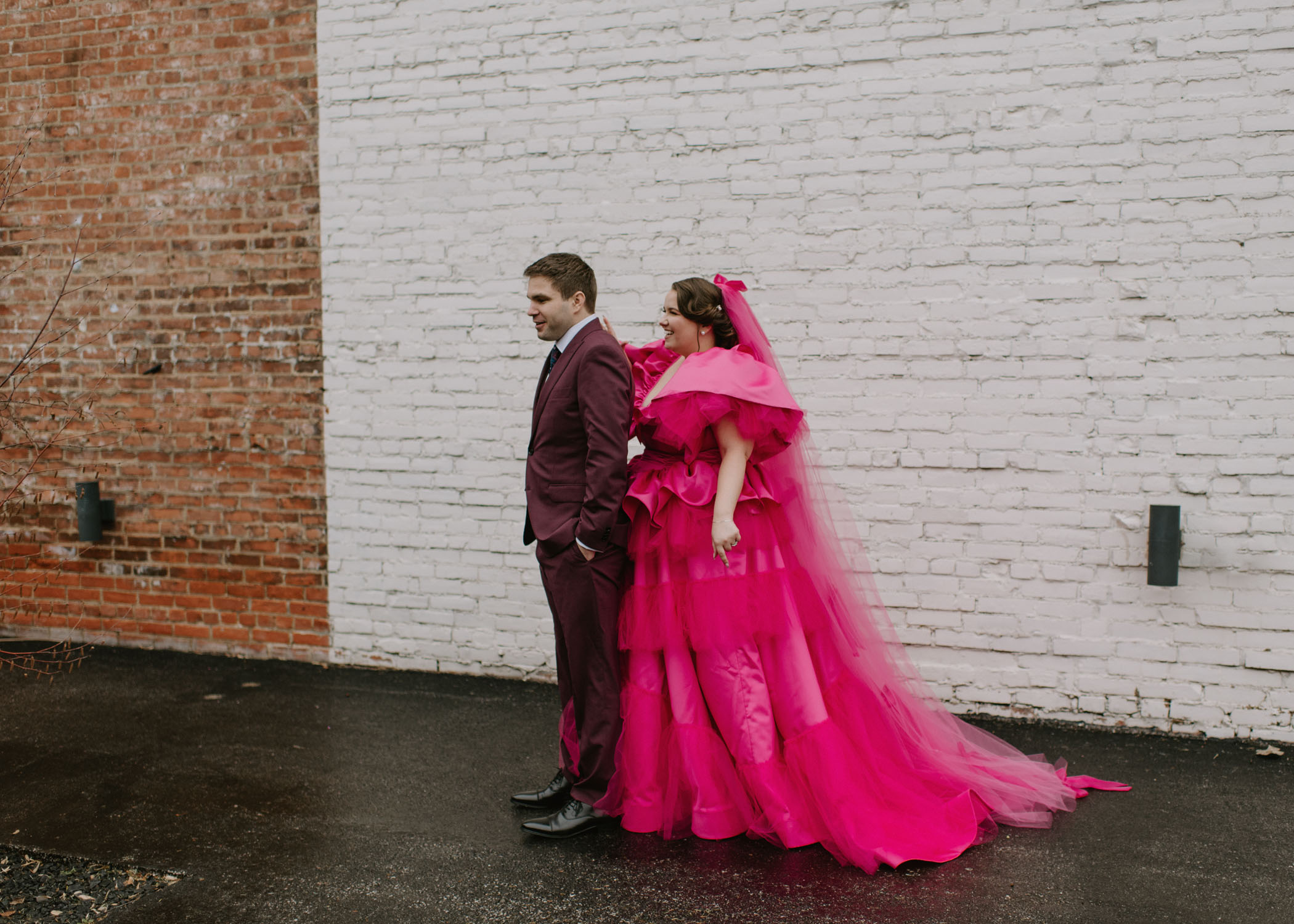 The Bride Wore a Bright Pink Dress for This Non-Traditional NYE Wedding