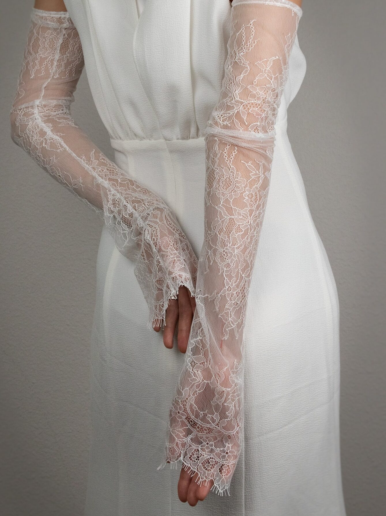 sheer lace bridal arm sleeves inspired by New York Bridal Fashion Week trends