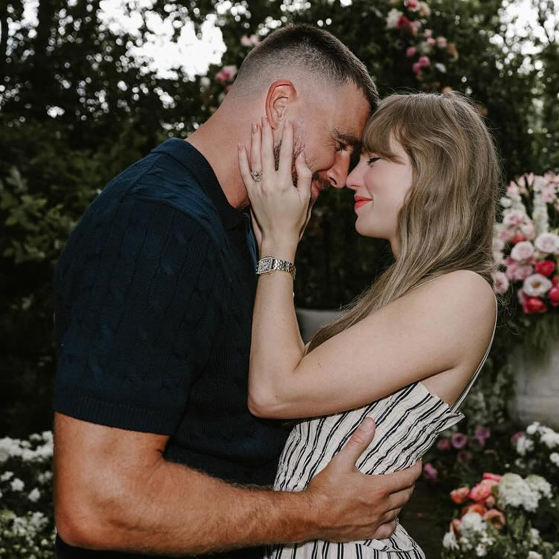 taylor swift is engaged to travis kelce proposal photo