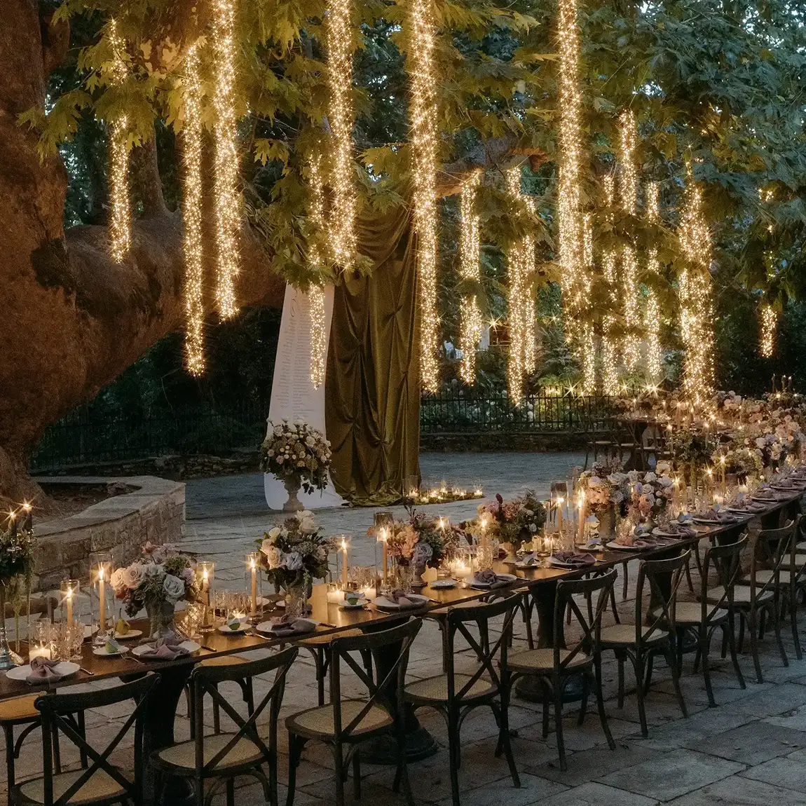 wedding under trees